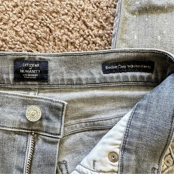 Citizens of Humanity Women's Rocket Crop High-Rise Skinny Jeans Salt Stone 24” - Picture 9 of 16